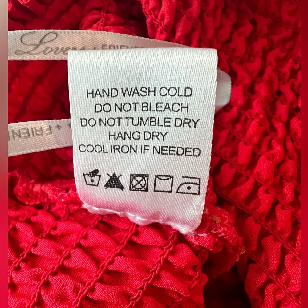 Lovers + Friends Red Floral Smocked Mini Skirt with Ruffle Hem Large - Picture 7 of 8